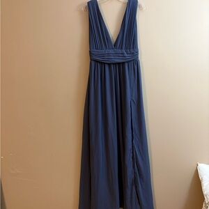 Lulu’s Elegant Blue Sleeveless Dress